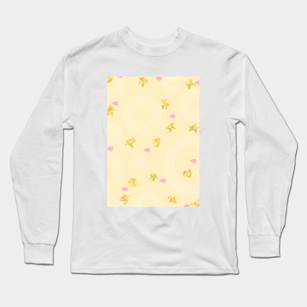 Aesthetic cream patterns Long Sleeve T-Shirt by Aceplace Design